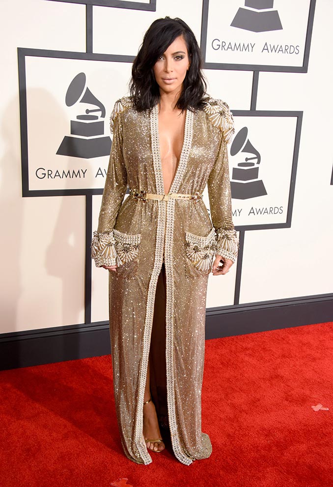 Kim Kardashian at the 2015 Grammys
