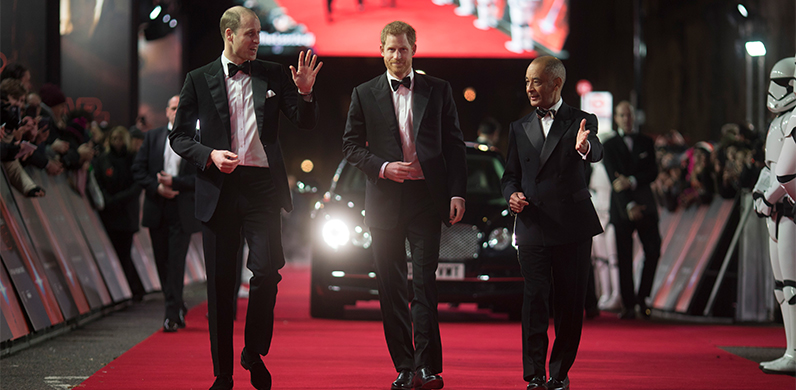 Prince Harry and Prince William at the Star Wars European Premier
